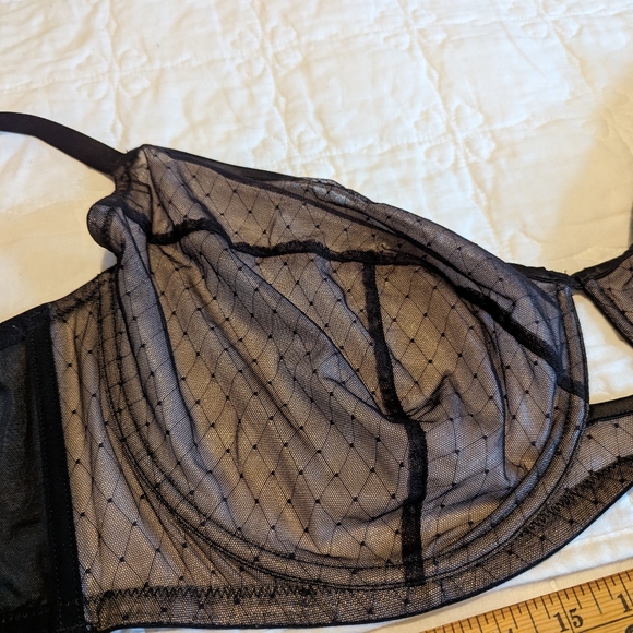 Angabriel 44 L black lace mesh lined bra - Picture 2 of 8